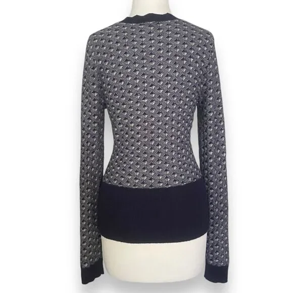 Hinge Women’s Wool Blend Blue Grey Knit Pullover Sweater Size S Cozycore - Picture 3 of 11